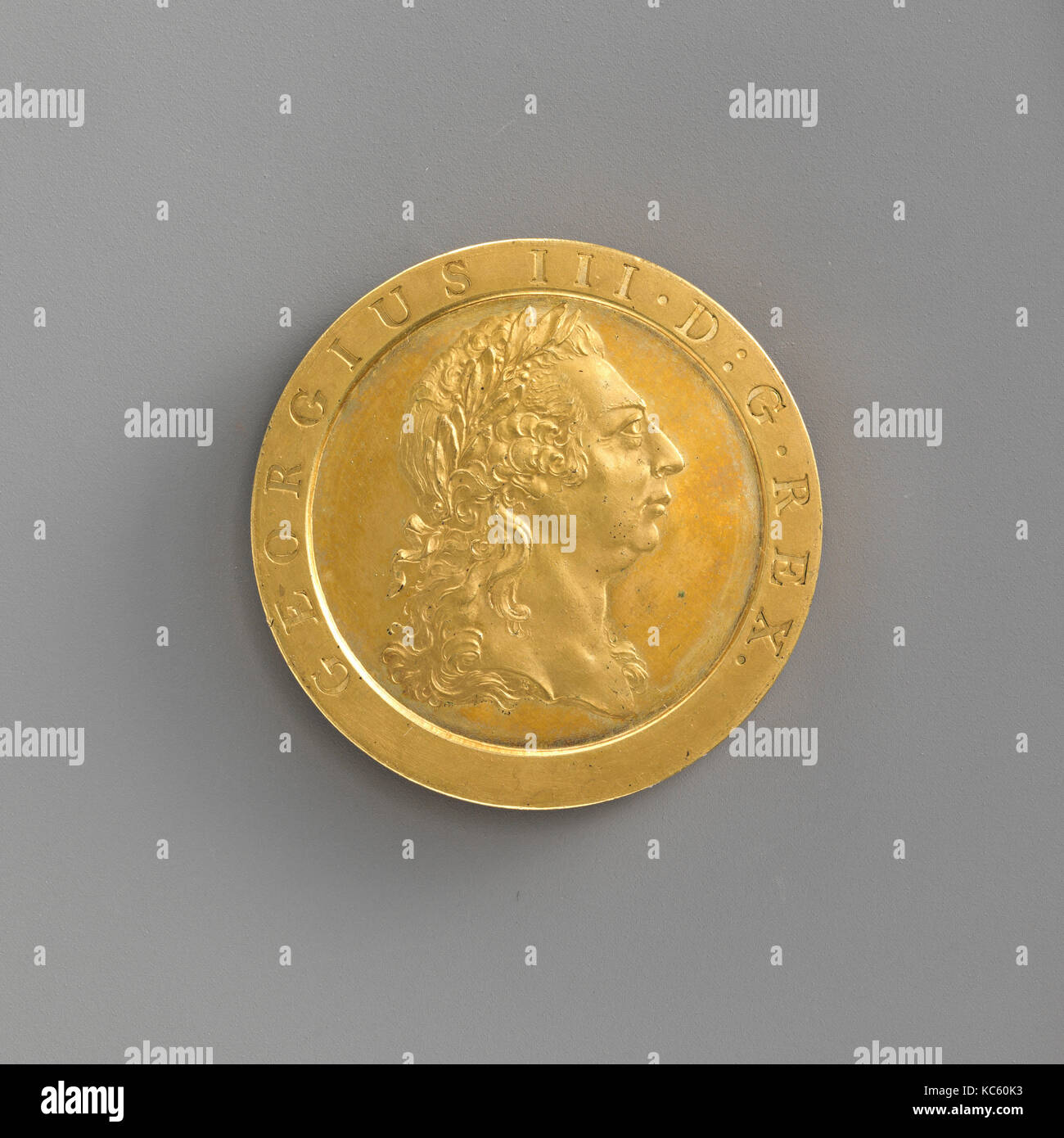 Pattern penny of III, 1797, British, Gilt copper, Diameter 1 5/