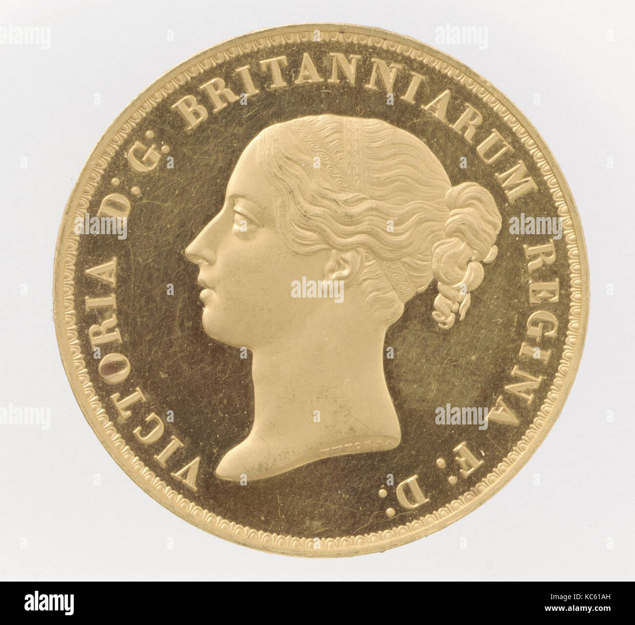 Victoria five pounds, 1839, British, London, Gold, Diameter 150 mm