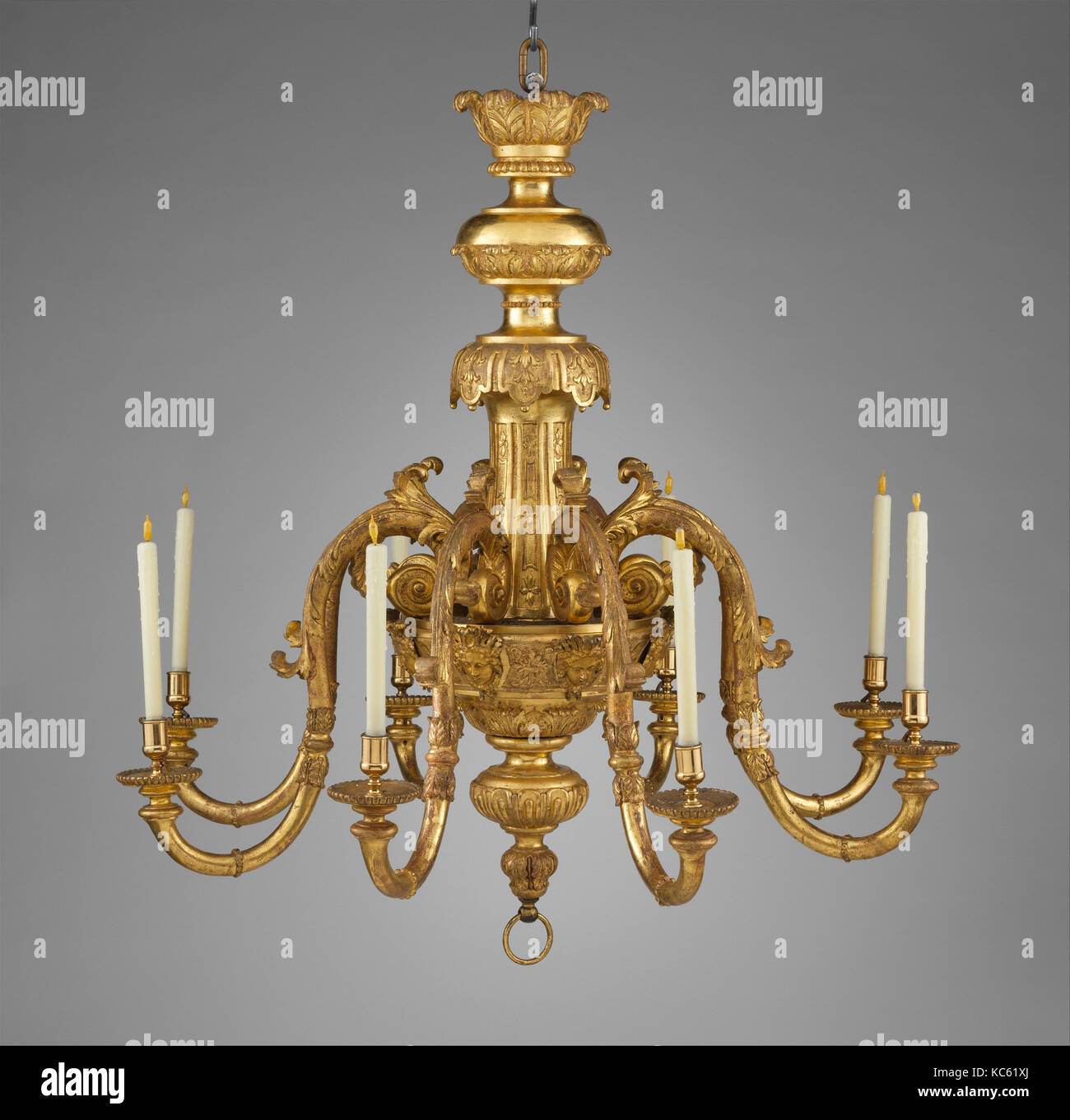 Chandelier, Attributed to John Gumley (ca. 1670–1726), Attributed to James Moore (died 1729), ca. 1710–15, British, Gilt Stock Photo