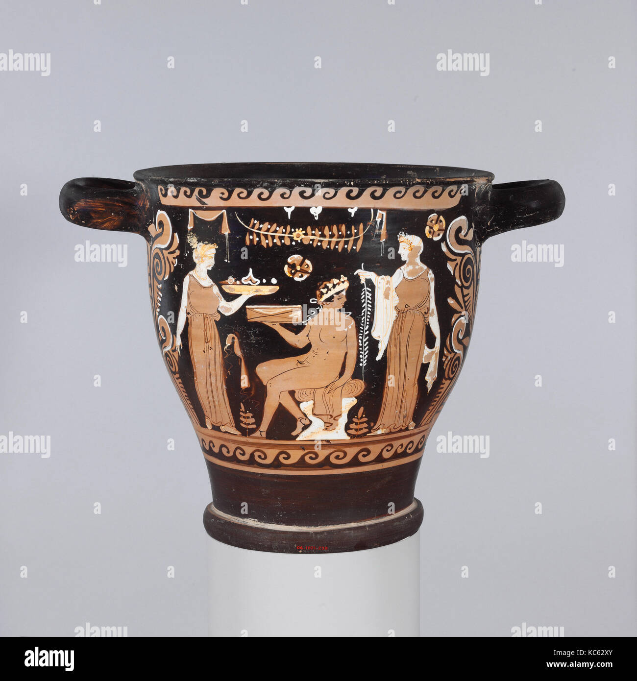 Terracotta skyphos (deep drinking cup), ca. 330–300 B.C Stock Photo