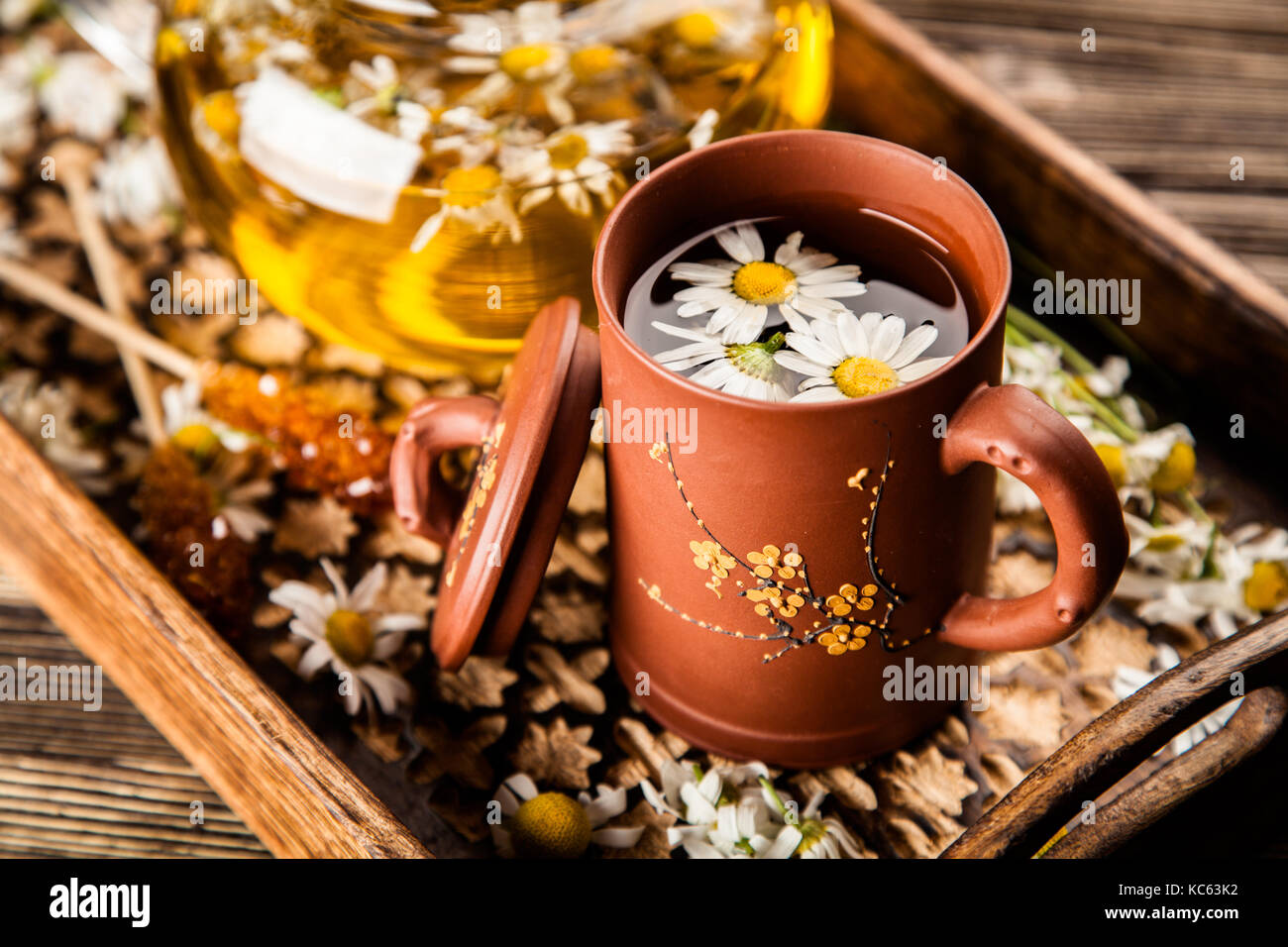 Cup of chamomile tea Stock Photo - Alamy