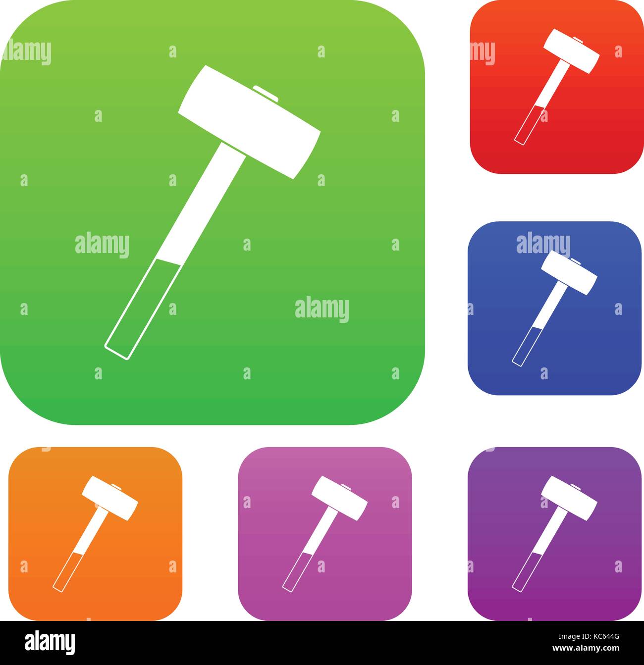 Sledgehammer set color collection Stock Vector Image & Art Alamy