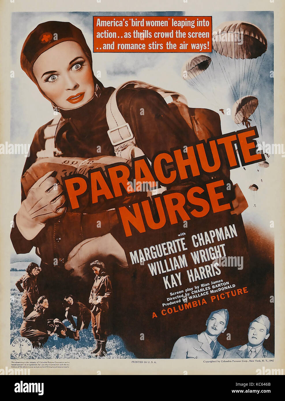 PARACHUTE NURSE 1942 Columbia Pictures film with Marguerite Chapman Stock Photo