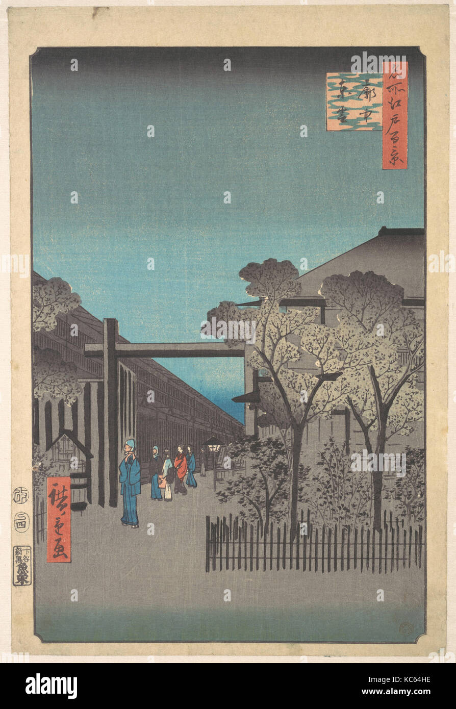 名所江戸百景  廓中東雲, Kakuchu Shinonome, Utagawa Hiroshige, 4th month, Snake year 1857 Stock Photo