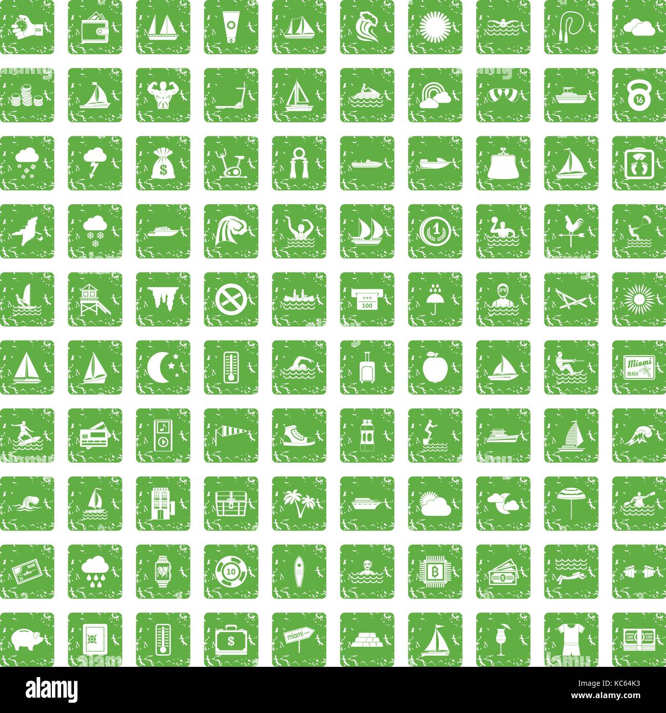 100 water sport icons set grunge green Stock Vector Image & Art - Alamy