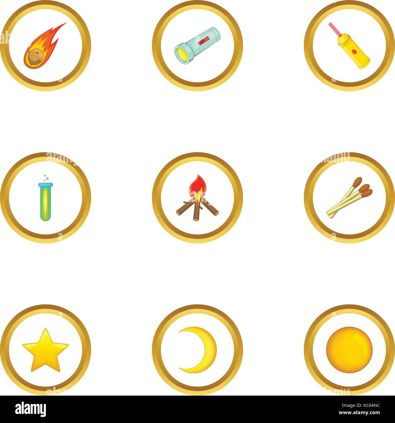 Light icons set, cartoon style Stock Vector Image & Art - Alamy