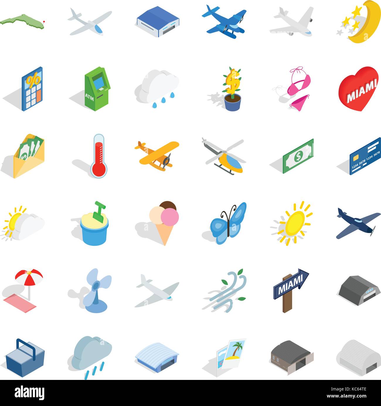 Beach icons set, isometric style Stock Vector Image & Art - Alamy