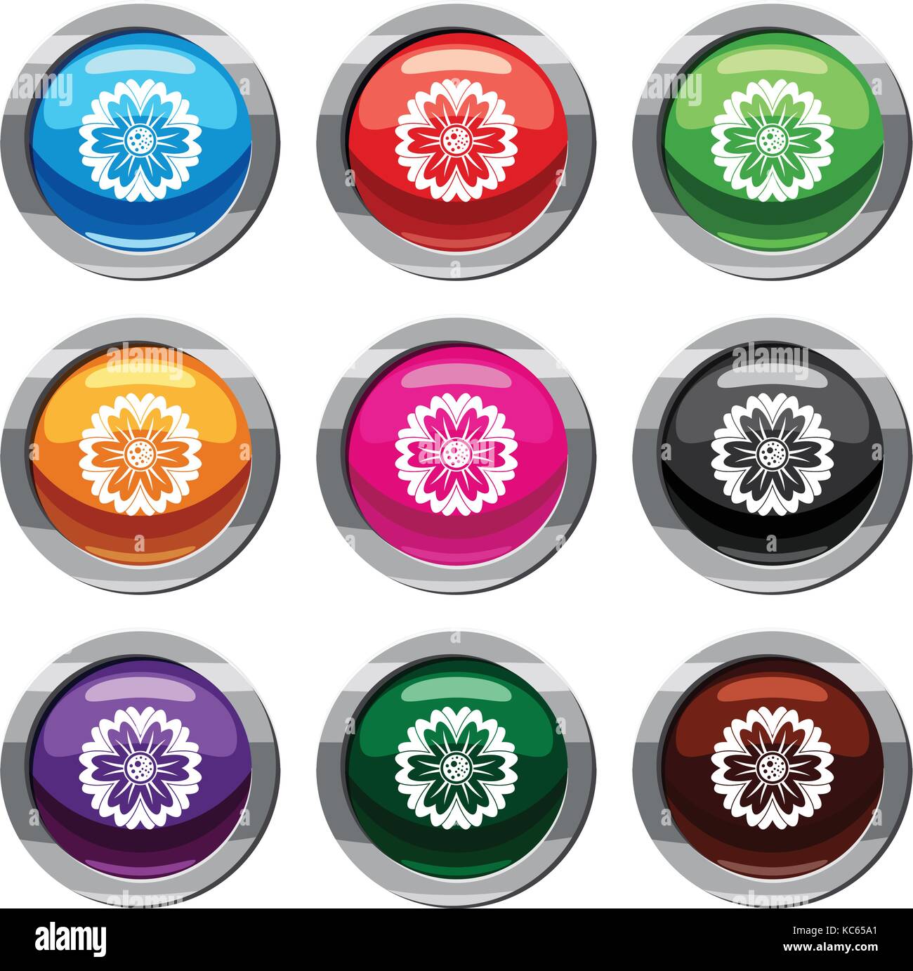 Flower set 9 collection Stock Vector Image & Art - Alamy