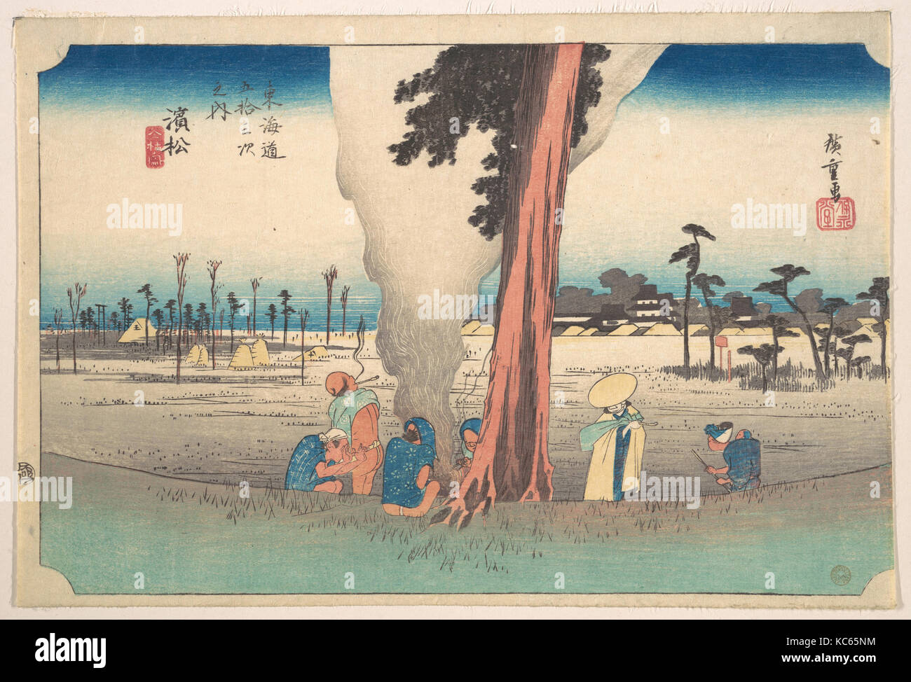 東海道五十三次之内　濱松　冬枯の図, Hamamatsu, Toko no Zu, Utagawa Hiroshige, ca. 1834 Stock Photo