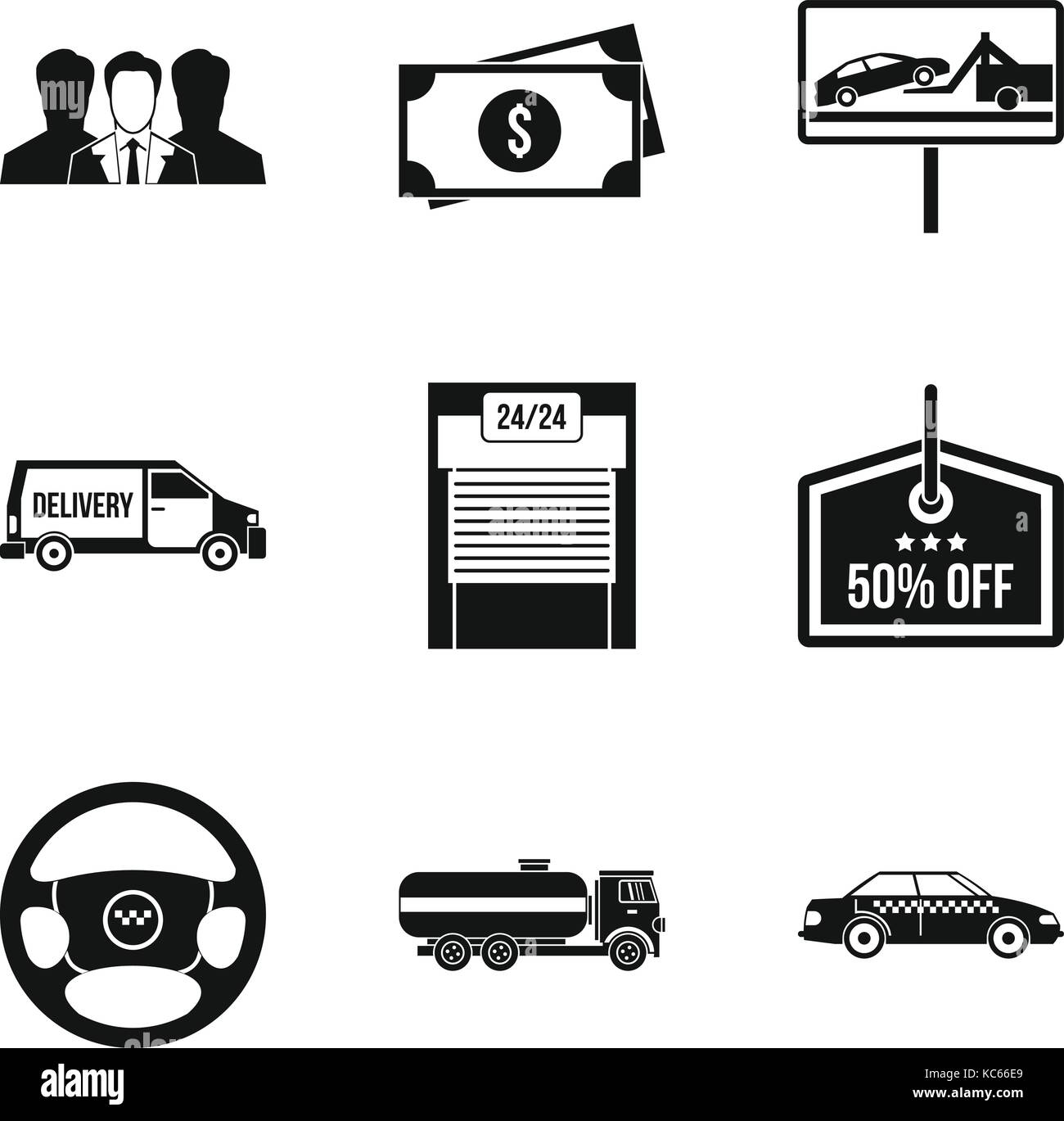 Transportation business icons set, simple style Stock Vector Image ...