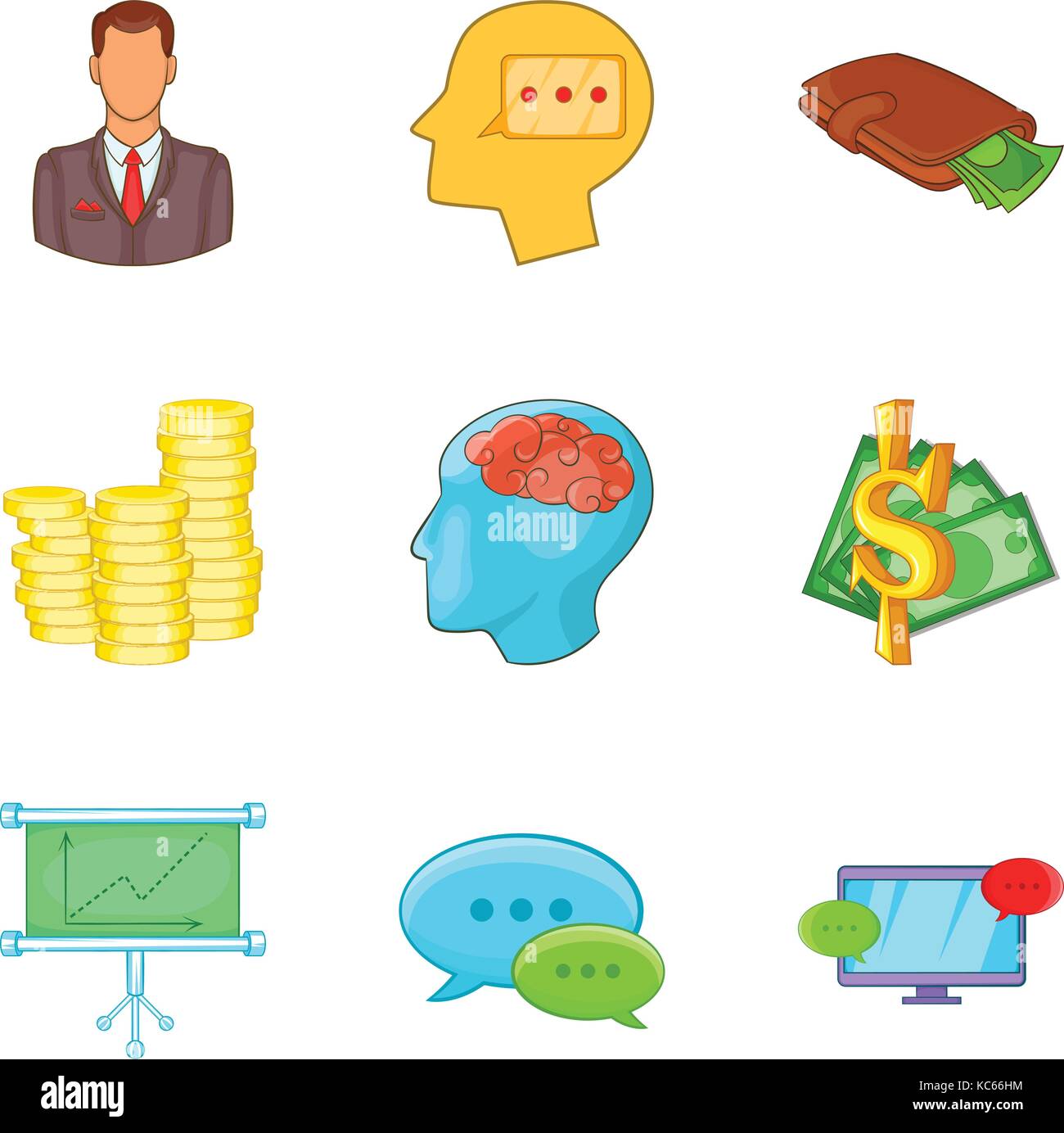 Money bag icons set, cartoon style Stock Vector Image & Art - Alamy