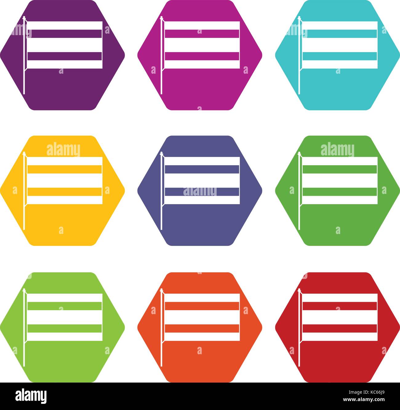 Flag icon set color hexahedron Stock Vector Image & Art - Alamy