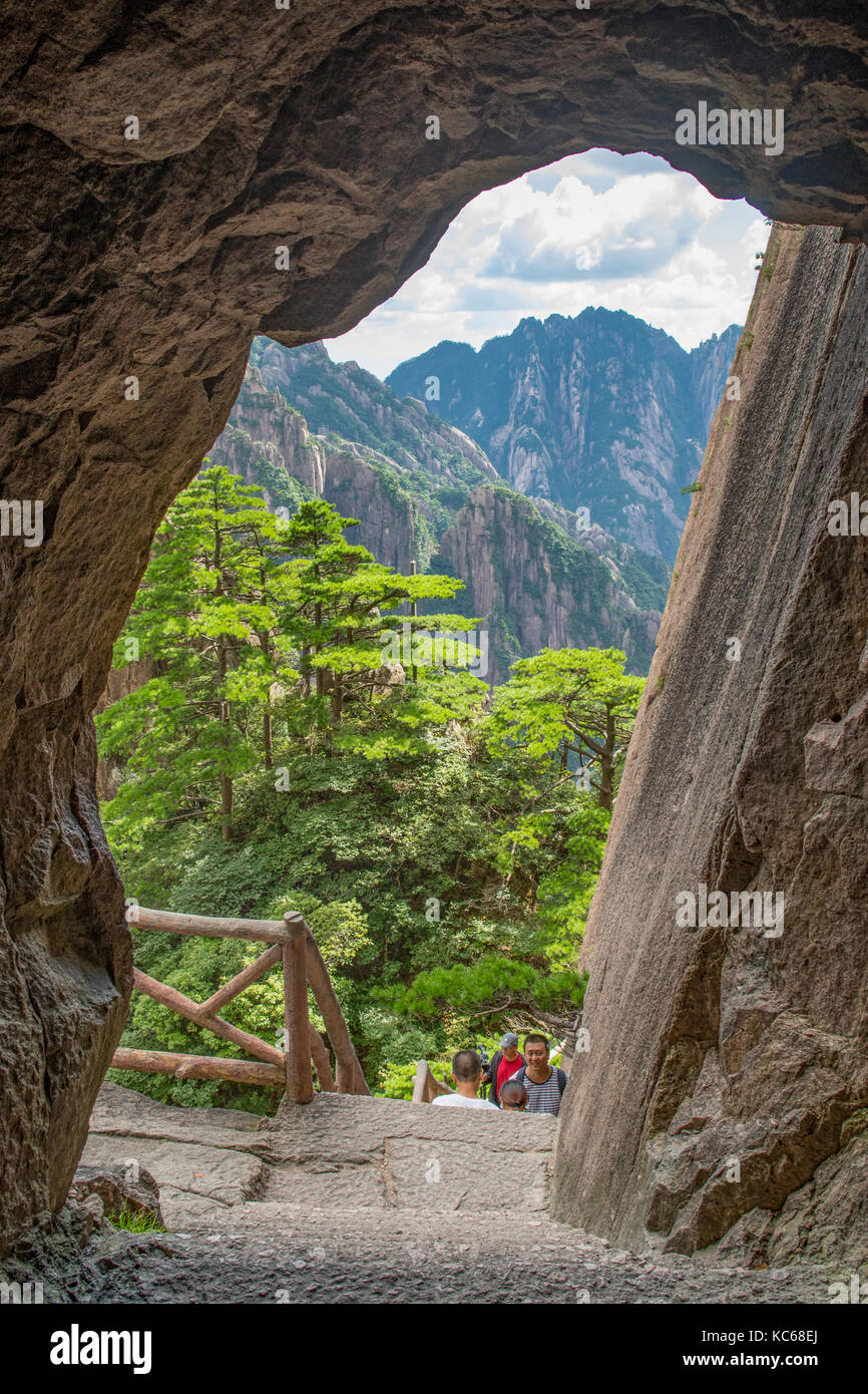 Tunnel View in Xihai Grand Canyon, Yellow Mountain, Huangshan, China