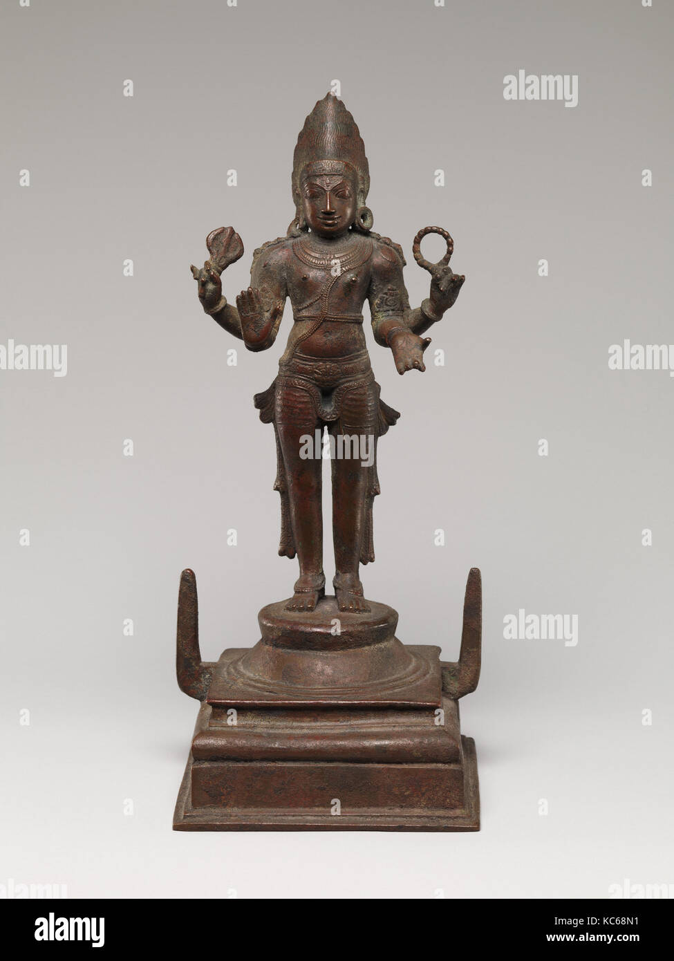 Shiva as Pashupati, Chola period (880–1279), ca. 12th century, India, Copper alloy, H. 10 3/4 in. (27.3 cm); W. 4 5/8 in. (11.7 Stock Photo