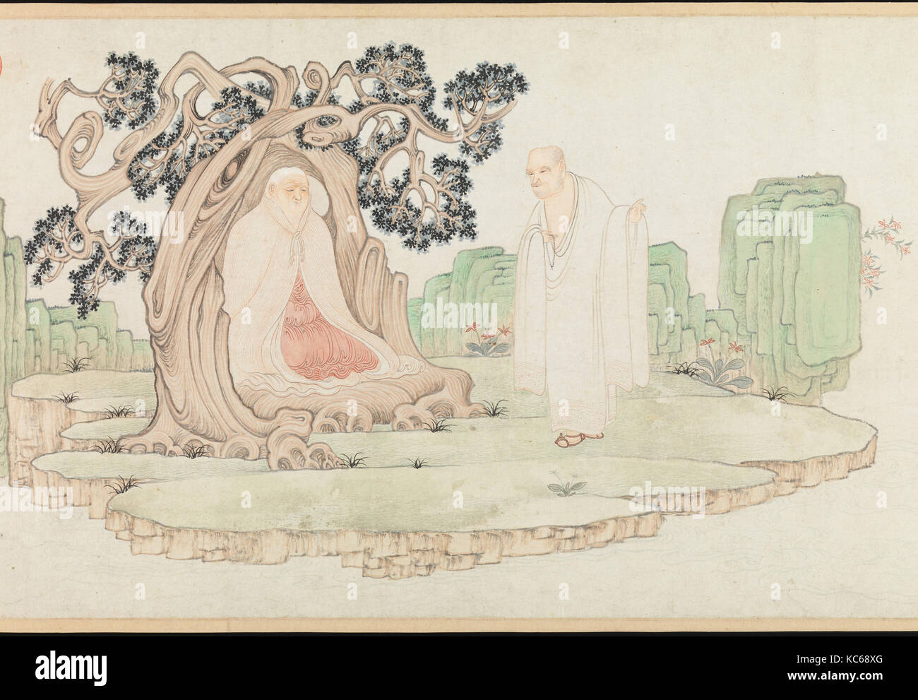 明  吳彬  十六羅漢圖  卷, The Sixteen Luohans, Wu Bin, dated 1591 Stock Photo
