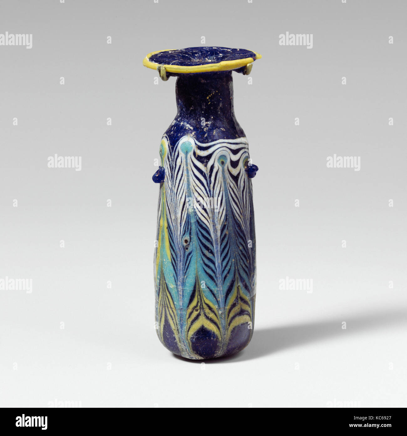 Glass alabastron (perfume bottle), 4th–3rd century B.C Stock Photo