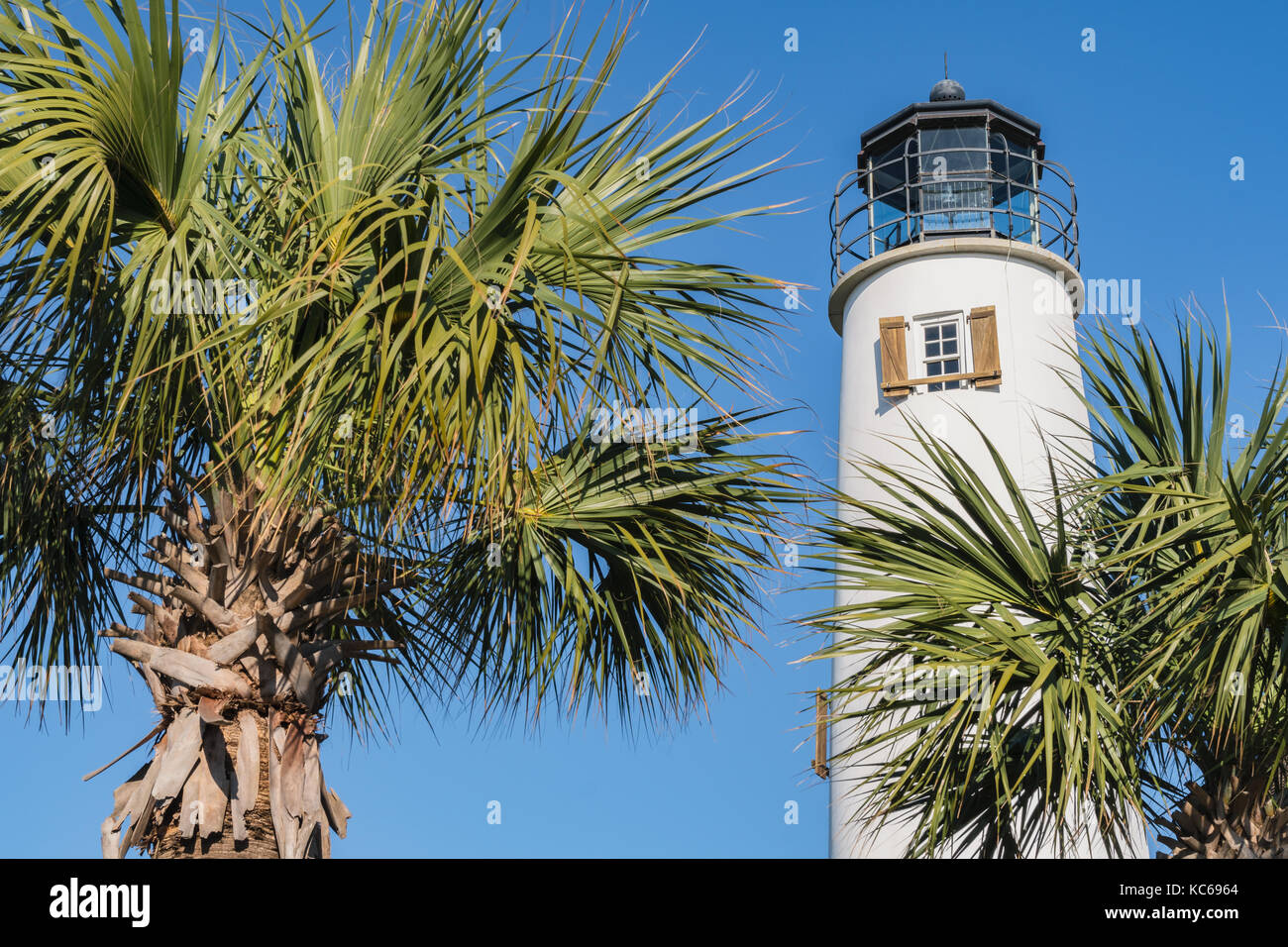 Cape St. Lighthouse, Cape St. Island, Florida Stock Photo
