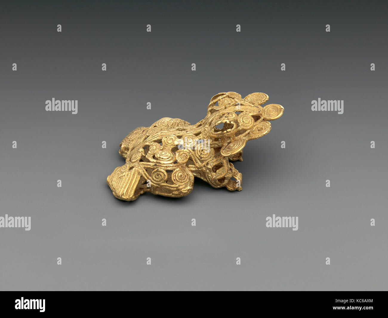 Frog Pendant, 5th–8th century, Panama, Venado Beach, Venado Beach, Gold (cast), H. 2 1/4 x W. 1 1/2 x D. 1 1/8 in. (5.7 x 3.8 x Stock Photo