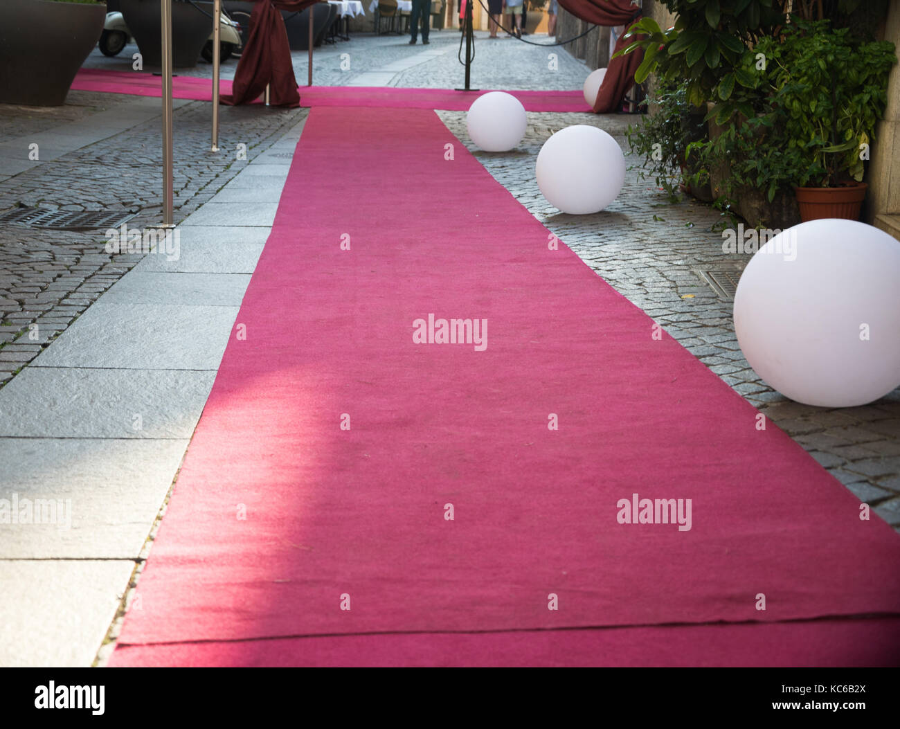 close up on red carpet on the street Stock Photo Alamy