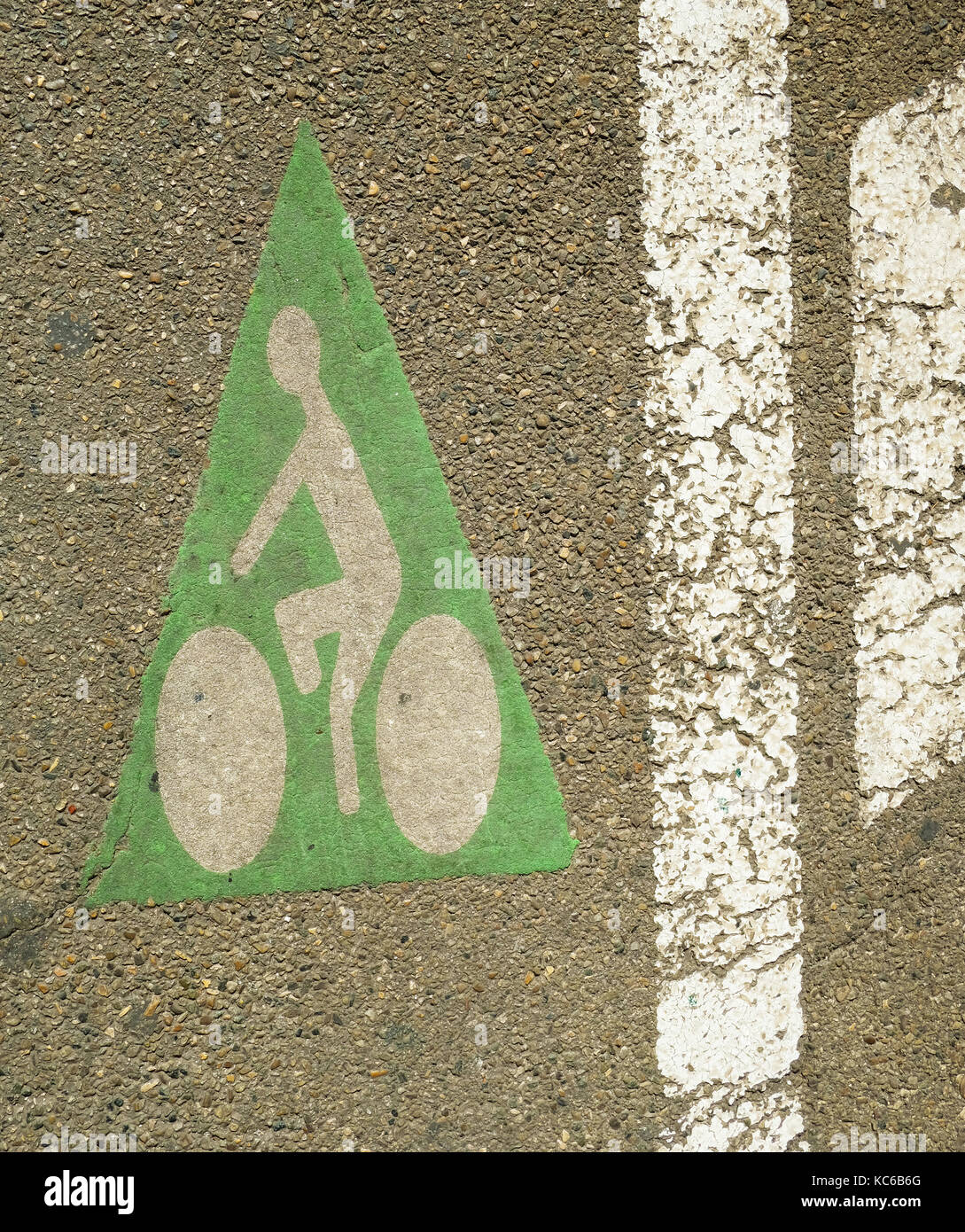 Cycle lane sign in Provence, France Stock Photo