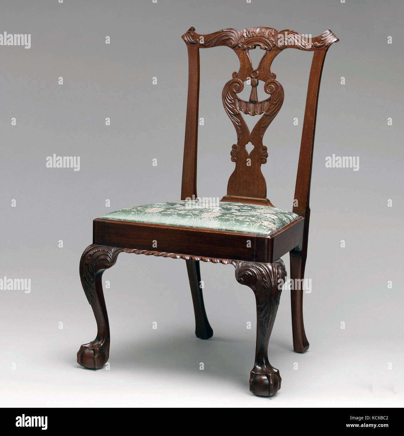 Side Chair, 1765–75, Made in New York, United States, American, Mahogany, sweet gum, 38 7/8 x 24 1/4 x 22 1/4 in. (98.7 x 61.6 Stock Photo