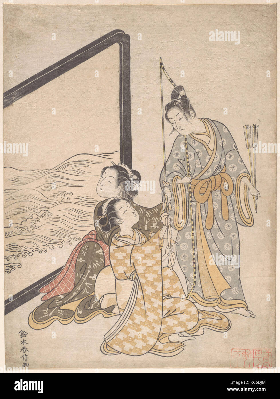 Parody of Minamoto no Tametomo, Suzuki Harunobu, 1765 Stock Photo