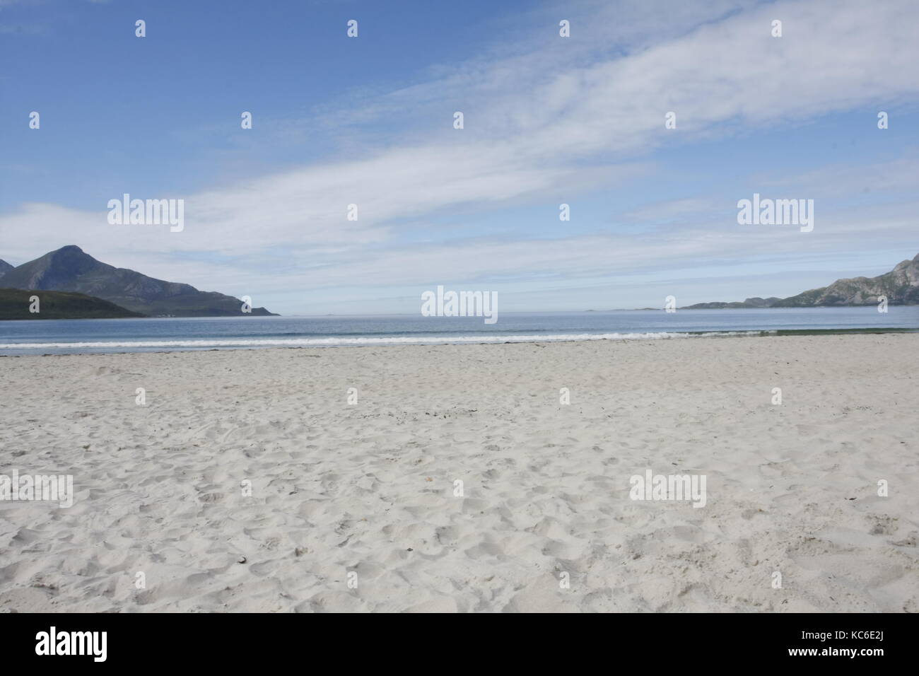 Sand Beach Kvaløya Tromsø Summer Day Stock Photo