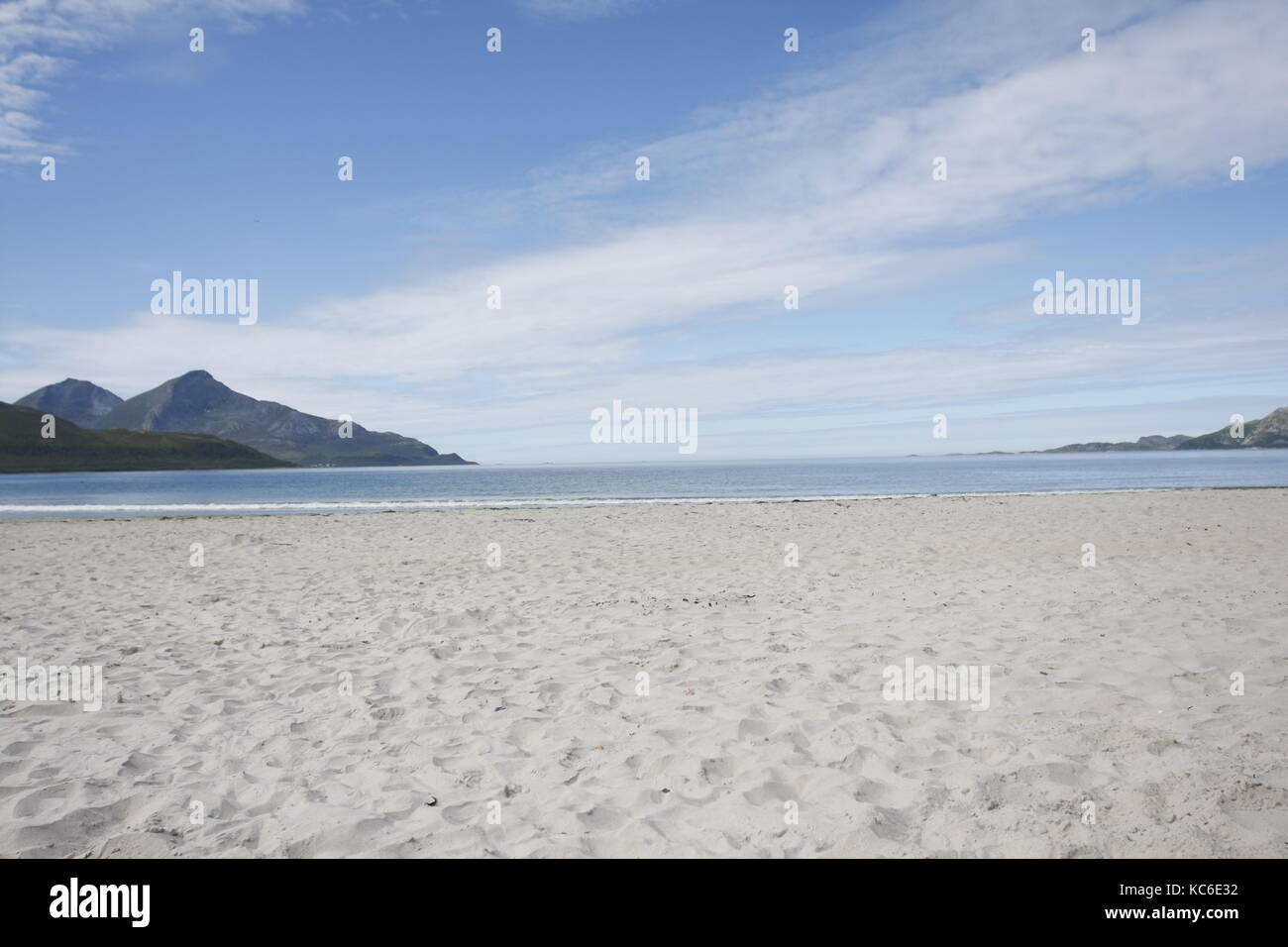 Sand Beach Kvaløya Tromsø Summer Day Stock Photo