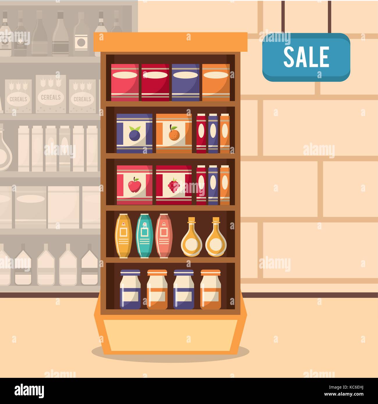 Supermarket sale stand Stock Vector Image & Art Alamy