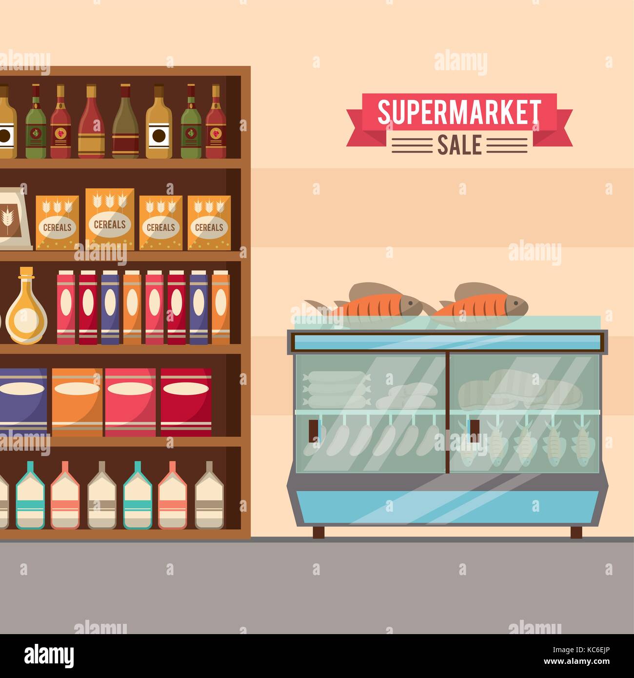 Supermarket sale stand Stock Vector Image & Art Alamy