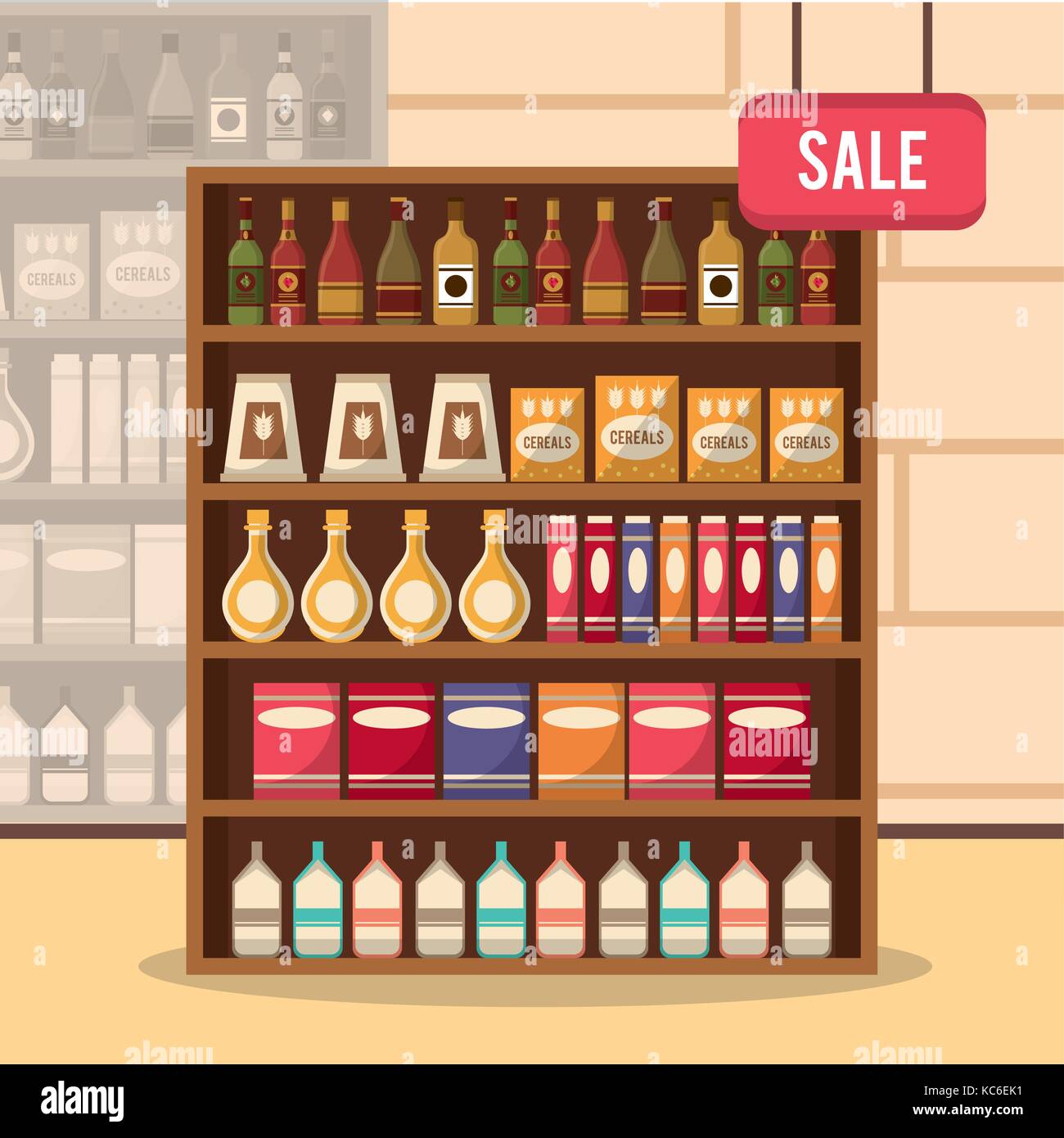 Supermarket sale stand Stock Vector Image & Art Alamy