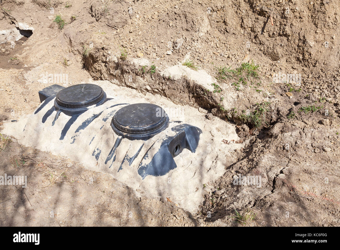 Newly installed 4000 litre domestic septic tank for the removal of