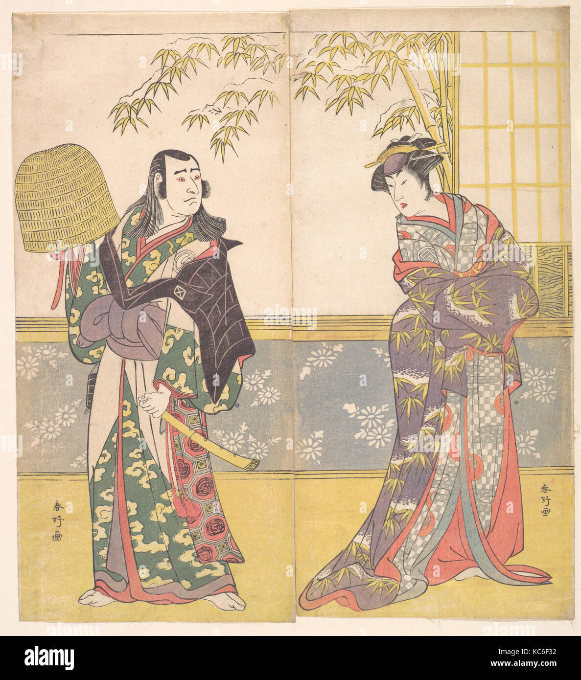 Sawamura Sojiro II and Sanogawa Ichimatsu in the IX Act of the Drama 'Chushingura', Katsukawa Shunkō, ca. 1780 Stock Photo