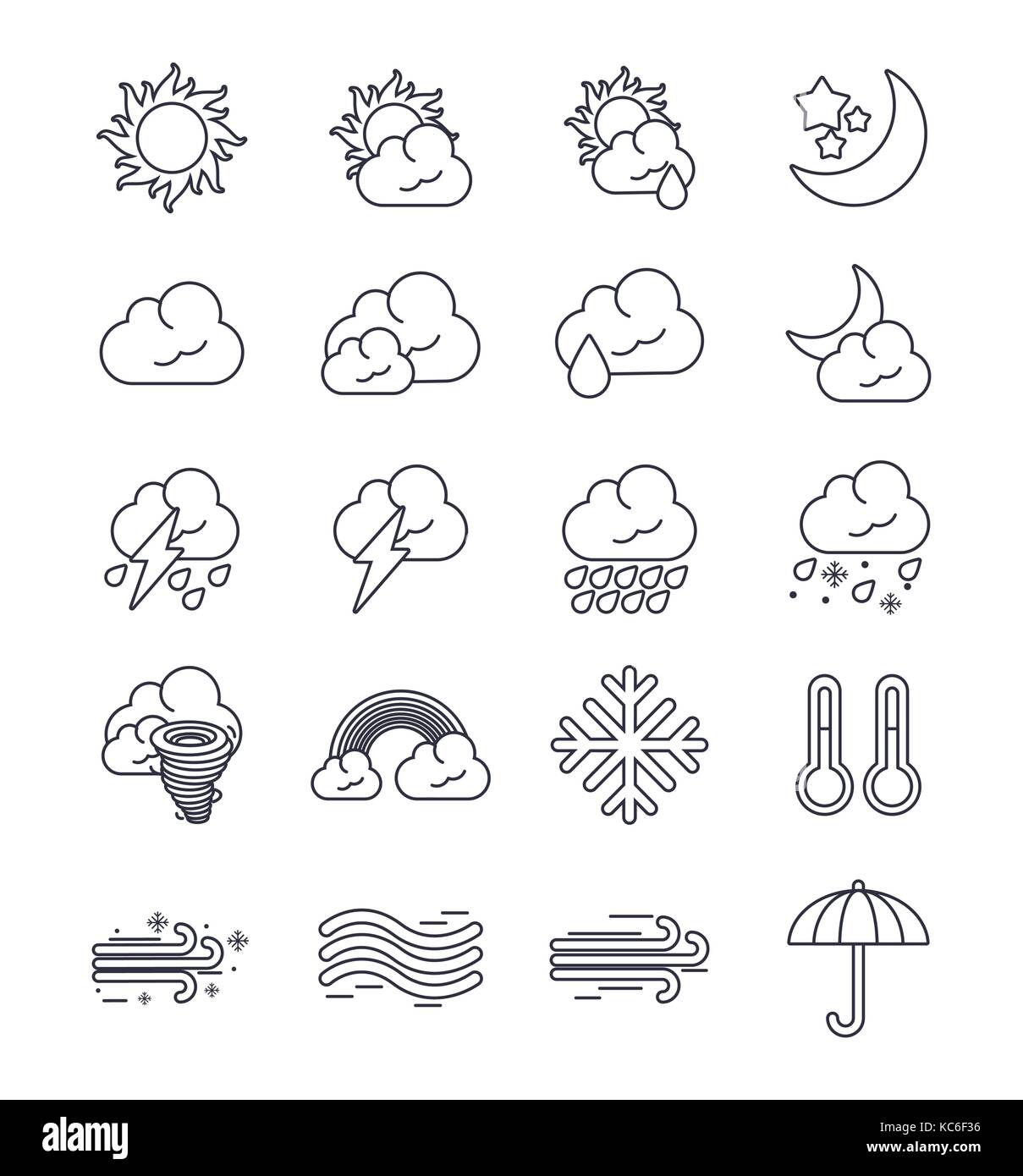 Weather icons set Stock Vector Image & Art - Alamy