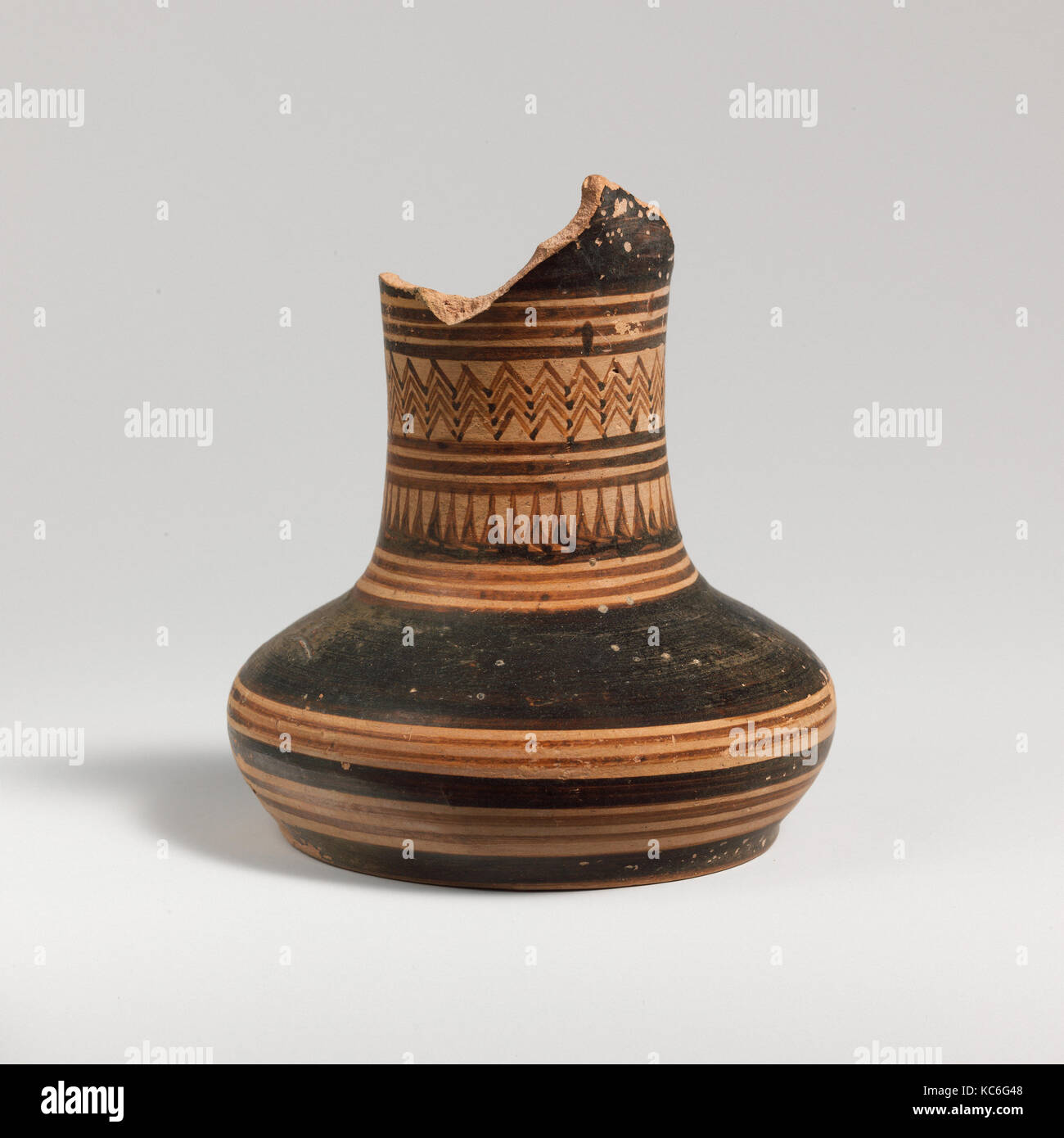 Terracotta oinochoe (jug), 2nd half of 9th century B.C Stock Photo