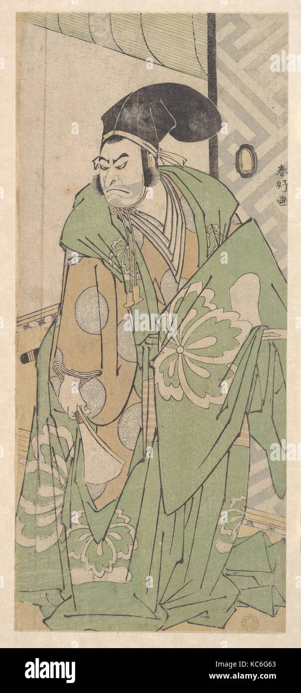 The First Nakamura Nakazo in the Role of Ko no Moronao, Katsukawa Shunkō, June 1786 Stock Photo
