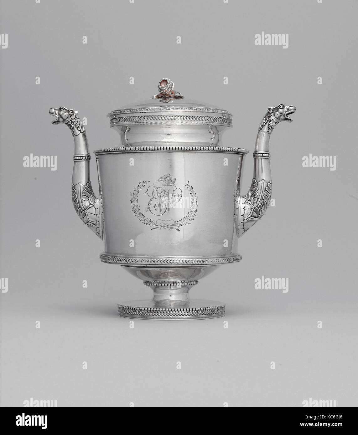 Punch Pot, 1805–10, Made in Philadelphia, Pennsylvania, United States, American, Silver, Overall: 8 3/4 x 9 5/16 x 5 13/16 in Stock Photo