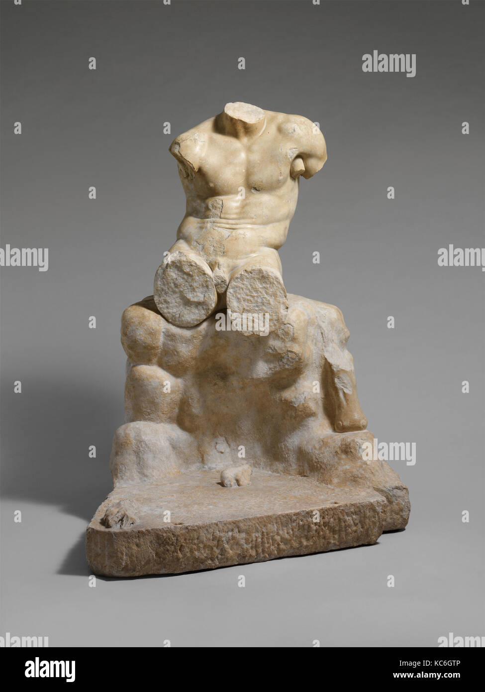 Marble statue of Herakles seated on a rock, 1st or 2nd century A.D