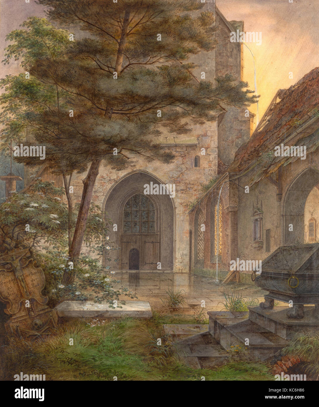 A Portal of a Church, Ernst Ferdinand Oehme, first half 19th century