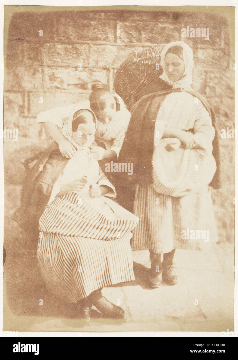 Newhaven Fishwives, 184347, Salted paper print from paper negative