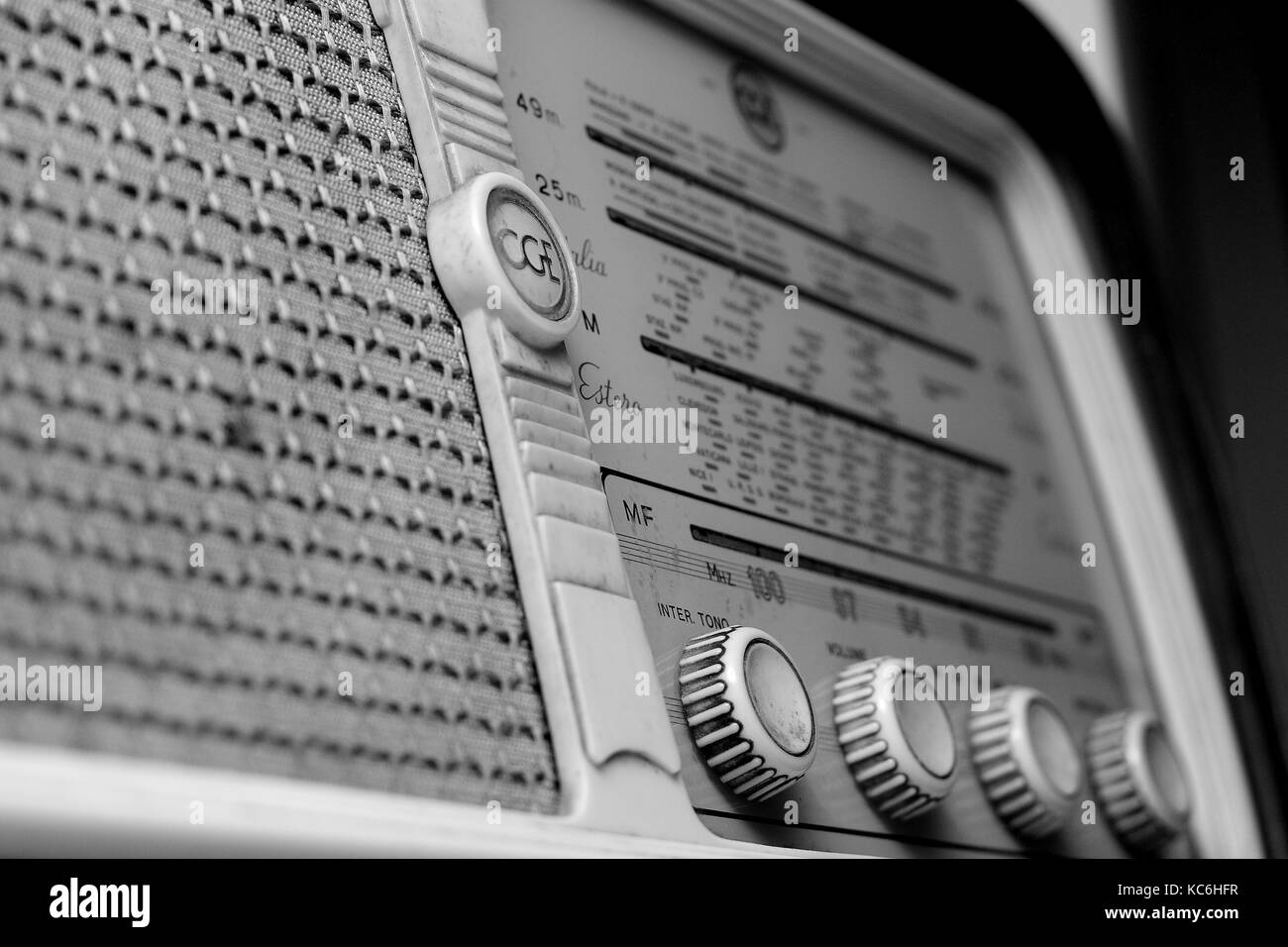 Old radio knobs Black and White Stock Photos & Images - Alamy