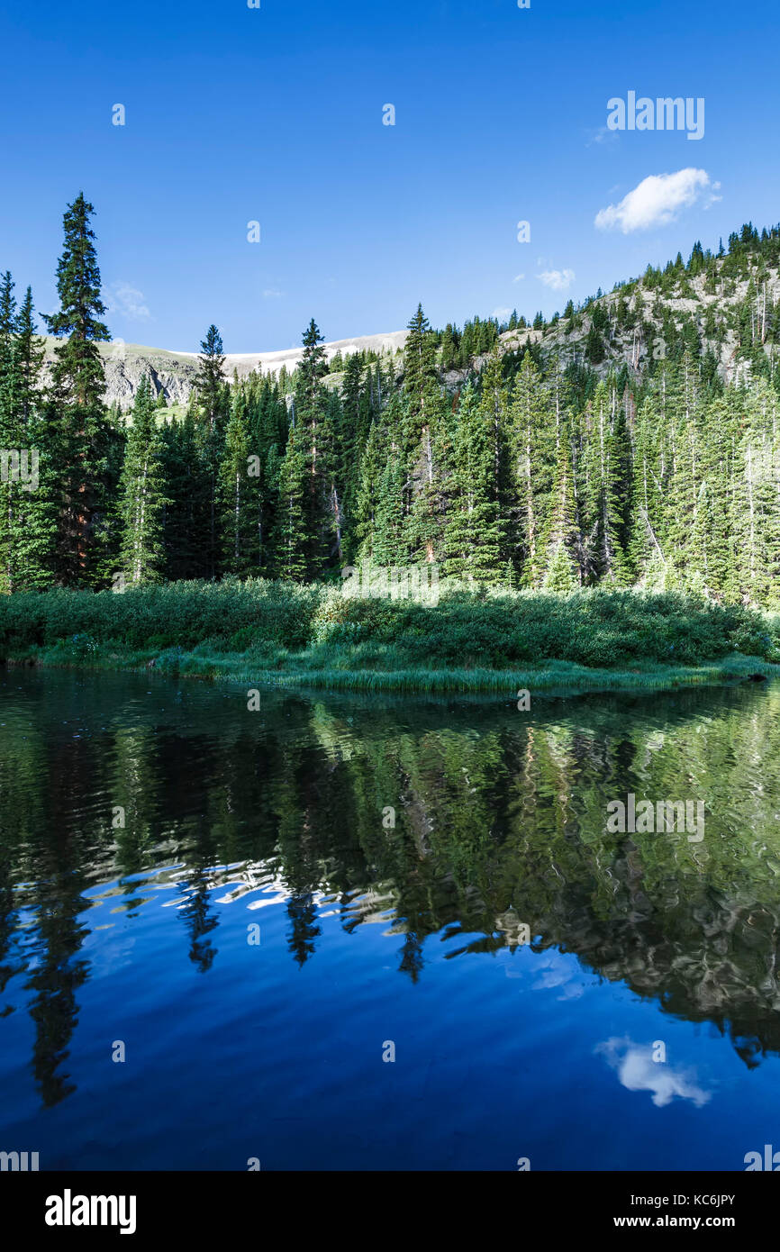 Mayflower Lake, Spruce Creek Trail, Summit County, Colorado USA Stock