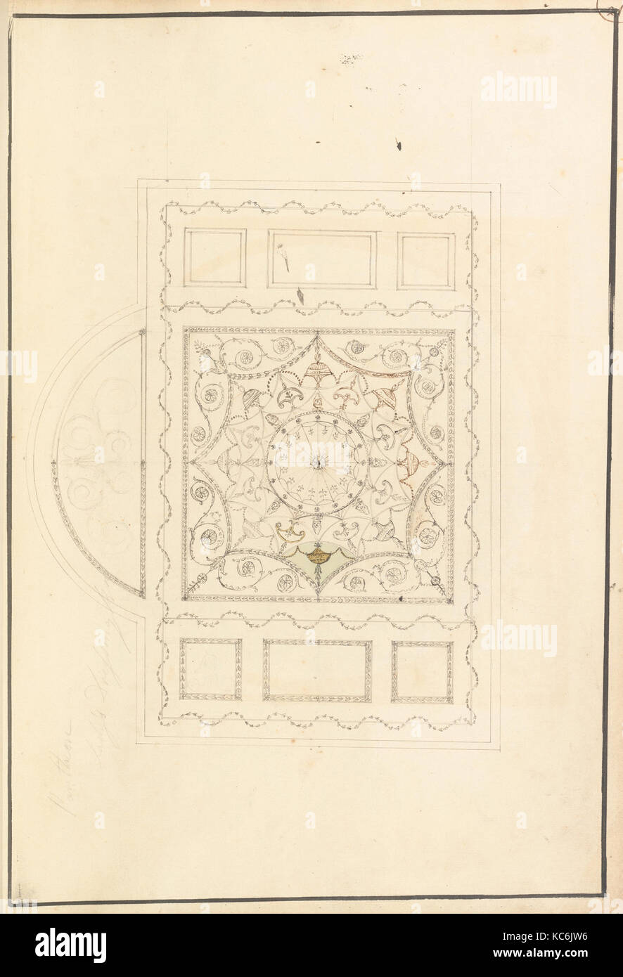 Design for Ceiling of Ladies' Dressing Room at the Pantheon, Oxford Street, London, James Wyatt, ca. 1770 Stock Photo