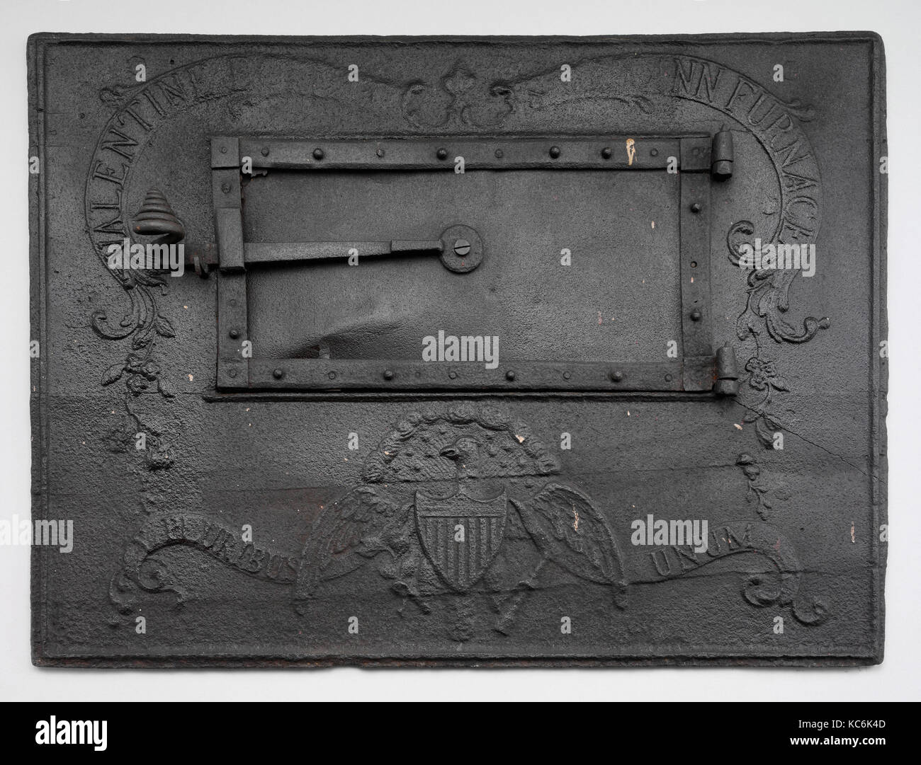 Stove Plate, Cast by Sally Ann Furnace, Berks County, PA, ca. 1791 Stock Photo