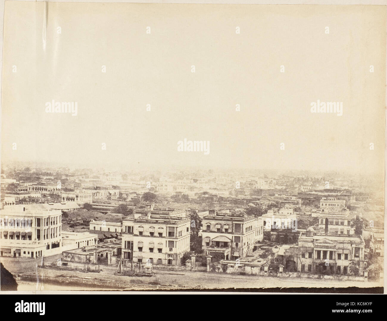 View of the City from the Ochterlony Monument, Calcutta, Captain R. B. Hill, 1850s Stock Photo