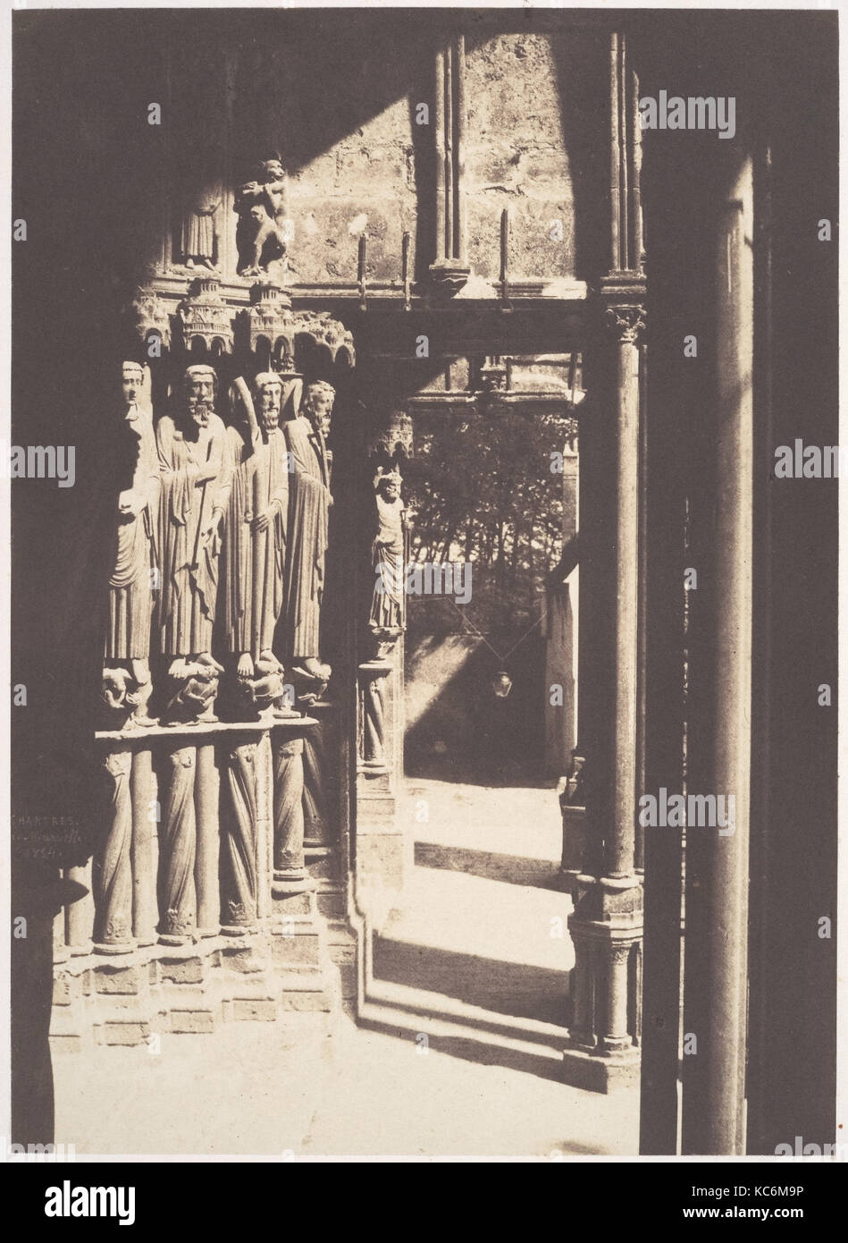 South Portal, Chartres Cathedral, Charles Marville, 1854 Stock Photo