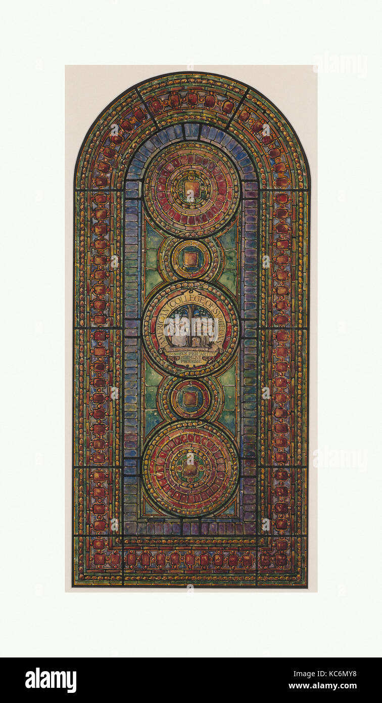 Design for medallion window for the American College of Surgeons, Chicago, IL, Tiffany Studios, 1923–26 Stock Photo