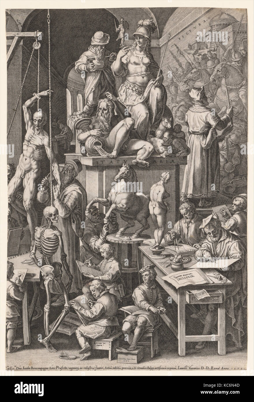 The Practitioners of the Visual Arts, Cornelis Cort, 1578 Stock Photo