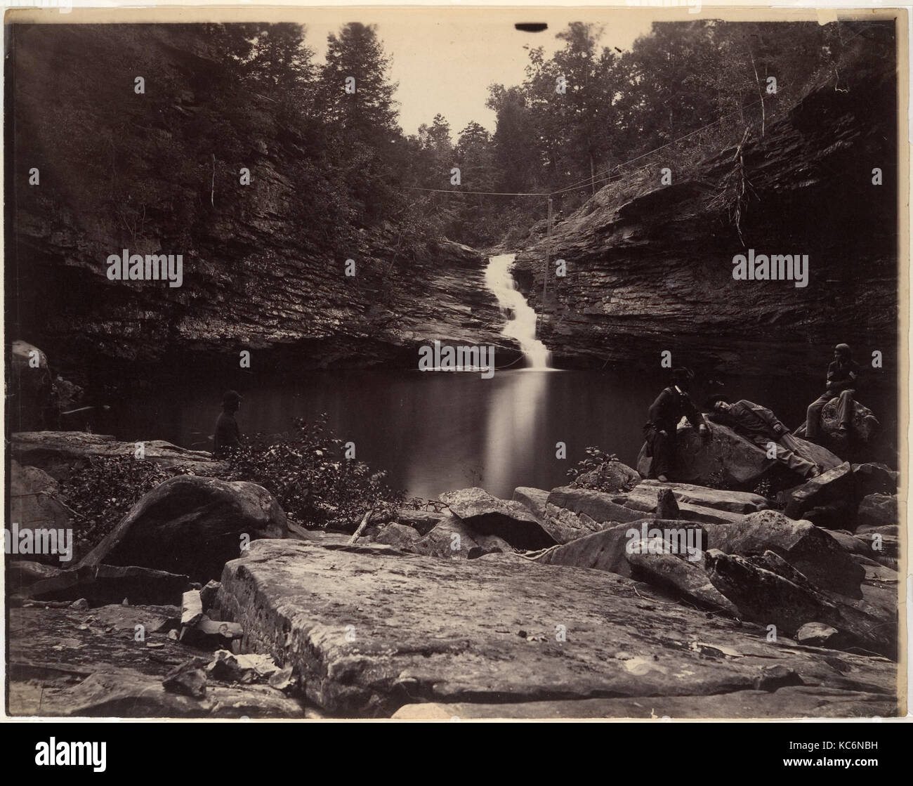 Lula Lake and Upper Falls on Rock Creek, near Lookout Mountain, Georgia, Isaac H. Bonsall, 1864–65 Stock Photo
