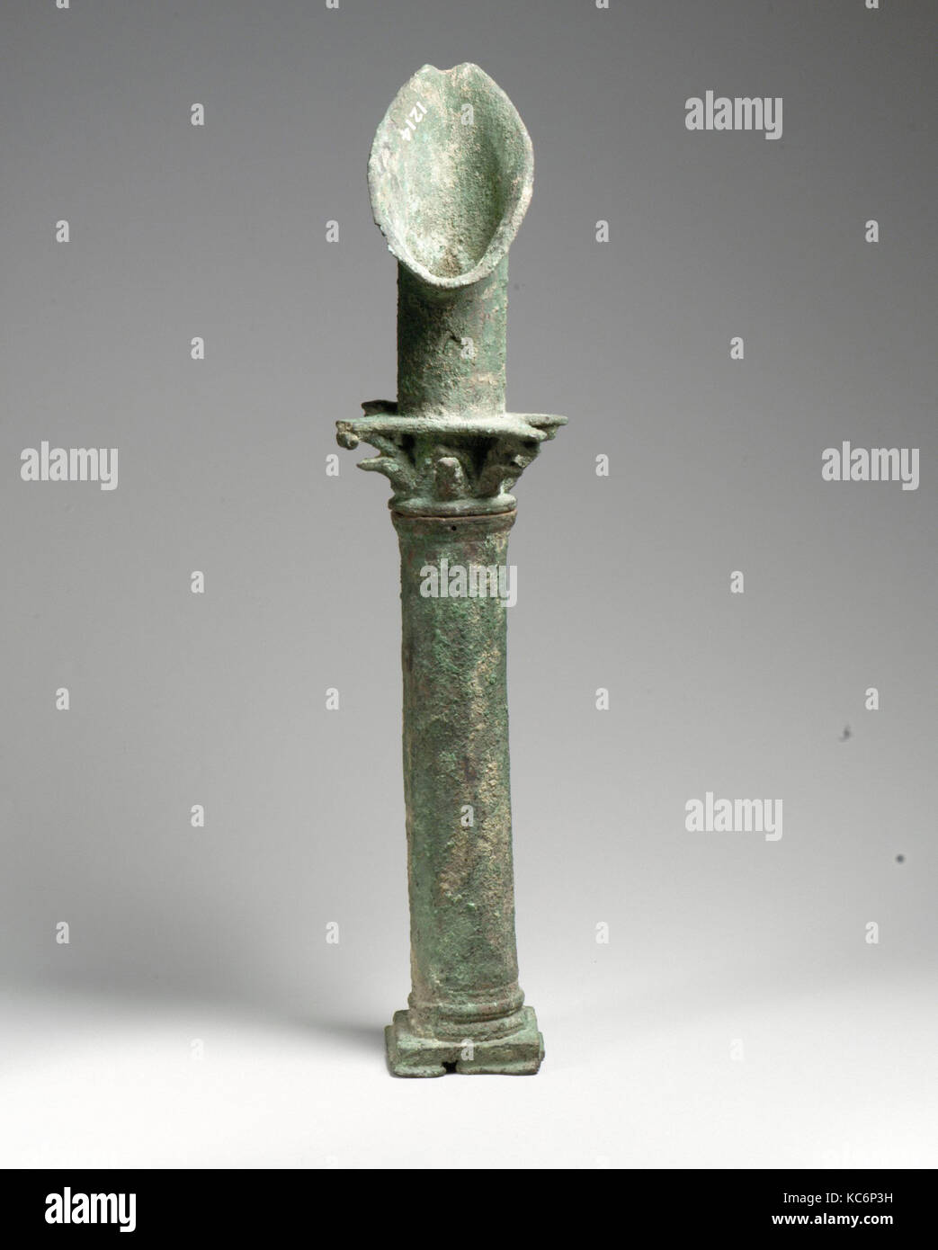 Bronze spout in the form of a Corinthian column, ca. 1st–2nd century A.D Stock Photo